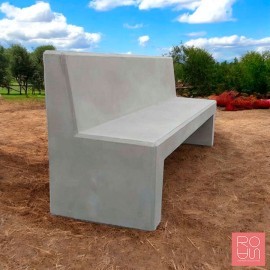 Banc de formigó U amb respatller